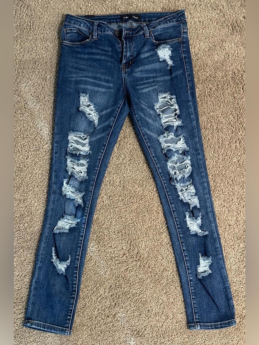 Almost Famous Dark Blue Ripped Skinny Jeans